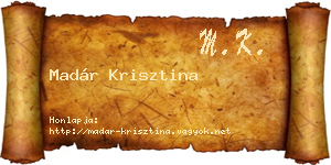 Madár Krisztina névjegykártya