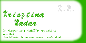 krisztina madar business card